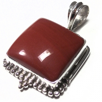 Silver 925 sterling red jasper gemstone jewelry pendant 